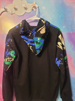 Dola Elvin Black and Green Cotton Hoodie Size 16