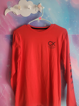 Calvin Klein Performance Red Long Sleeve Shirt Size L 14/16