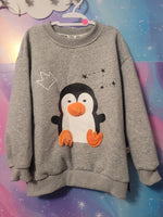 3d Penguin Grey Warm Fleece Sweatshirt 7