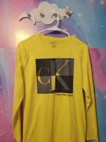 Calvin Klein Jean's Yellow Long Sleeve Shirt L 14/16