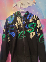 Dola Elvin Black and Green Cotton Hoodie Size 16