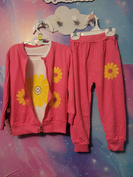 Flower Pink Girls 3 piece Set 3