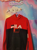 Fila Red and Black Hoodie Size L 14/16