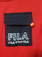 FILA Red Short Sleeve Shirt Front Pocket L
