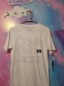 Calvin Klein White Short Sleeve Shirt L 14/16