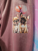 Cute Soft Velvet Dog Couple Two-Piece Outfit Size 14