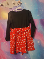 Polka Dot Heart Valentine Black And Red Dress 4