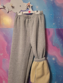 Thick Fleece Warm Grey Sweatpants Size 10