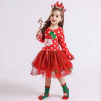 Christmas Santa Claus Cotton Mesh Dress