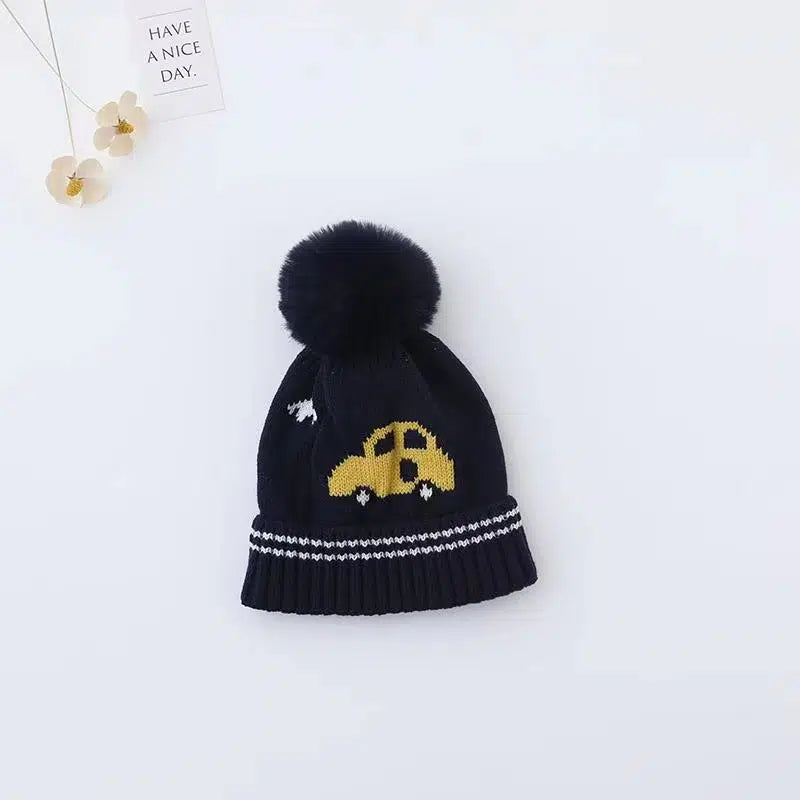 Boys Car Pattern Knitted Hat