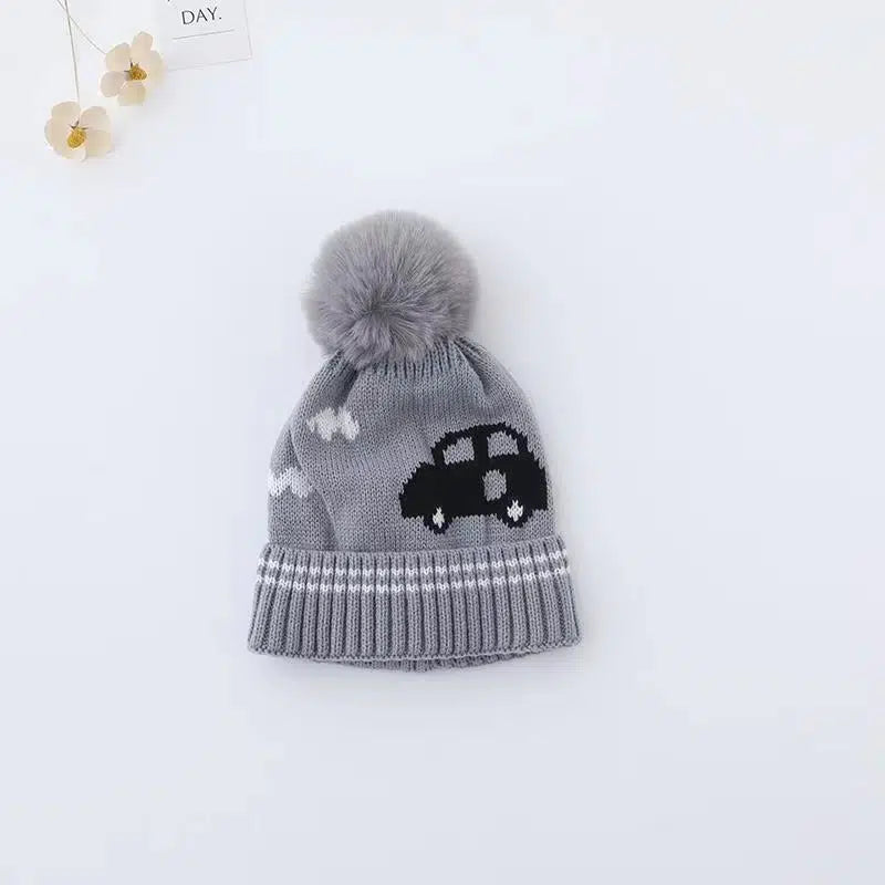 Boys Car Pattern Knitted Hat